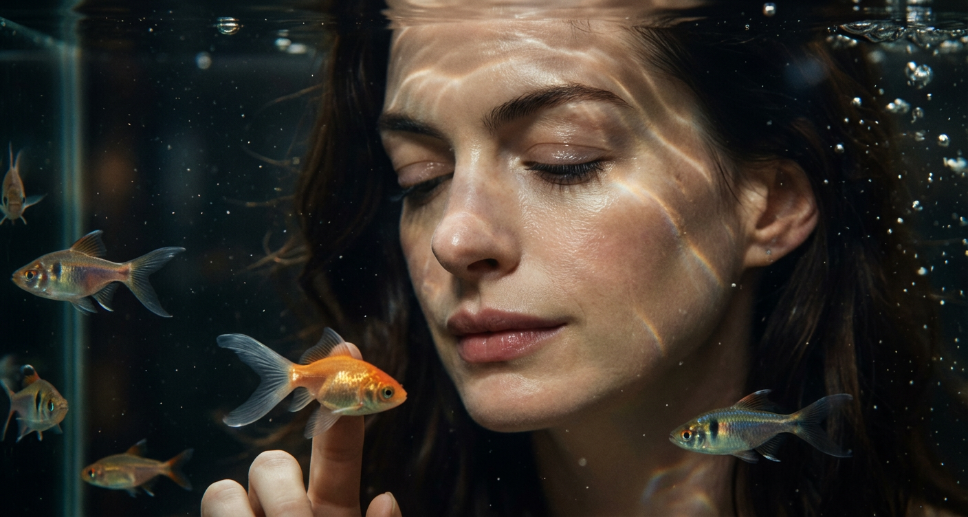 AI generated fashion portrait with aquarium effect